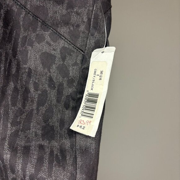 NEW DIRECTIONS NEW Pants Womens 8 Black Gray Animal Print Stretch - Picture 5 of 8